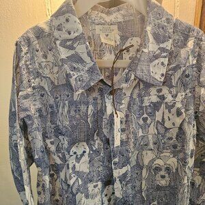Blue Rooster Dog button down